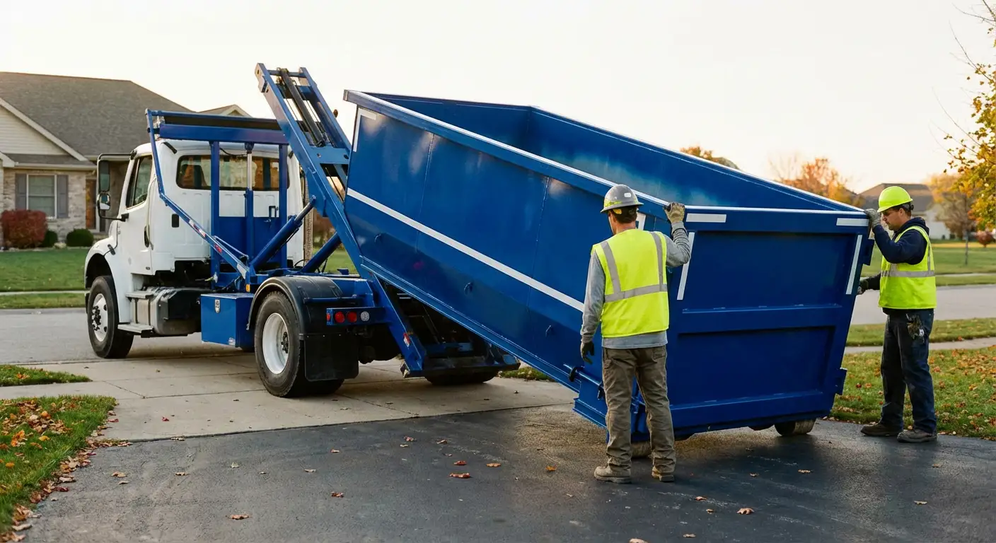 Roll-off dumpster delivery truck in Niceville, FL