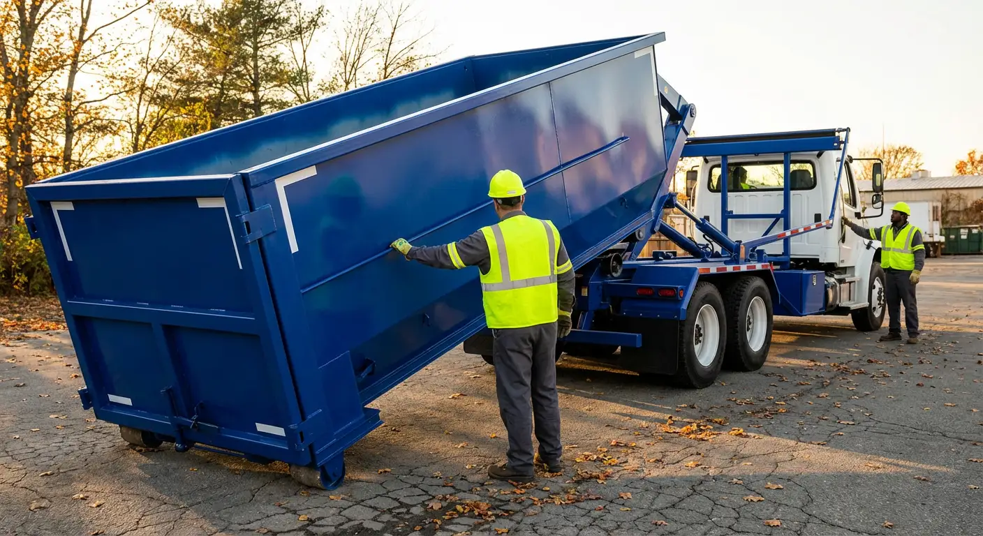 Commercial roll-off dumpster delivery truck in Niceville, FL